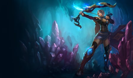 Amethyst Ashe - frost archer, ashe, league of legends, splash art