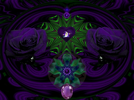 Purple Magic - eye candy, collage, 3d, fractal, abstract