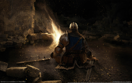 Dark Souls - game, warrior, sword, dark, knight, fantasy, fire, hd, dark souls, action, adventure, video game