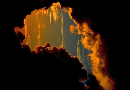 Fire in Clouds - fire, cool, picture, in clouds