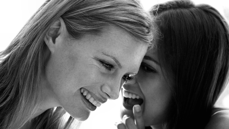 Best Friends - beauty, special, women, always, female, beast friends, photography, black and white, forever, beautiful, photoshop, laugh, friends, smile, happy