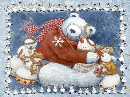 Christmas time - christmas, bear, polar, holiday, cute