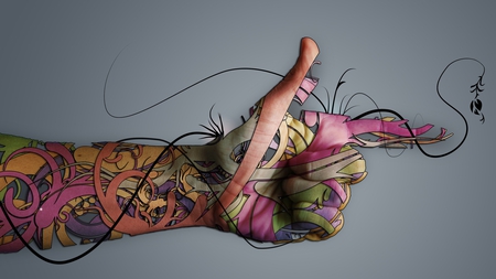 lifeliketattoosleeve - abstract, sign, hand, colored, nice, fantasty, tatto