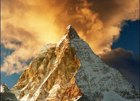 Golden Peak - peak, golden, nature, mountain