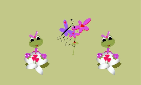 VALENTINE FROGS - girl, valentine, cute, frogs