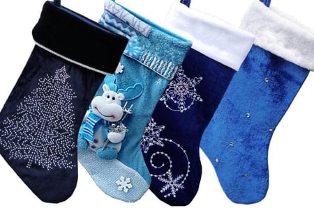 BLUE CHRISTMAS STOCKINGS