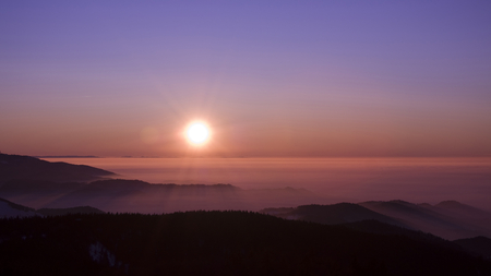 Sunset - nature, sunset, mountain, beuatiful