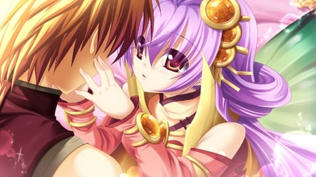 Look at me - cg, game, purple, girl, cute, couple, sweet