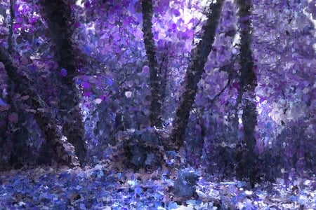 purple_forest_light - nature, paint, purple, art, forest