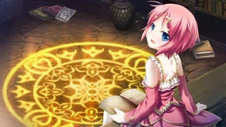 Magic Circle - girl, game, pink, kitty, loli, cute, cg, blue eys