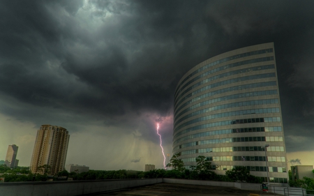 Lightning - lightning, storm, nature, building