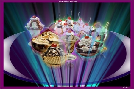 ICE CREAM SUNDEA - colorfull, ice cream, 3d, beautiful