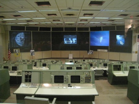 Johnson Space Center Control Room - space, control room, johnson space center, space center