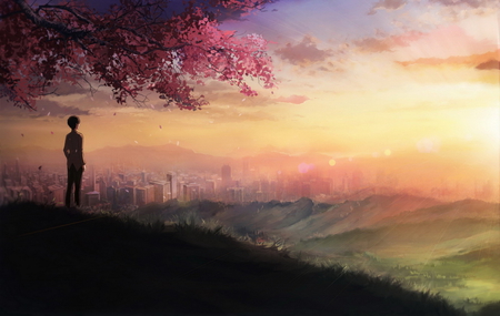 Peaceful Sunset Other Anime Background Wallpapers On Desktop