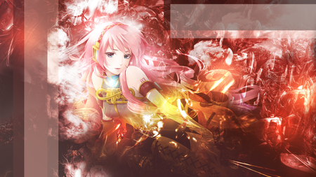 Megurine Luka - pretty, artistic, pink, light, luka, uniform, flowers, stunning, headphones, nice, program, leggings, thighhighs, megurine, beauty, virtual, cg, white, megurine luka, cute, aqua eyes, song, outfit, vocaloid, anime, blue, amazing, microphone, music, aqua, transparent, stockings, red, pink hair, art, idol, anime girl, beautiful, singer, girl, cool, black, glow, glowing, awesome, diva, digital, thigh highs, vocaloids, headset