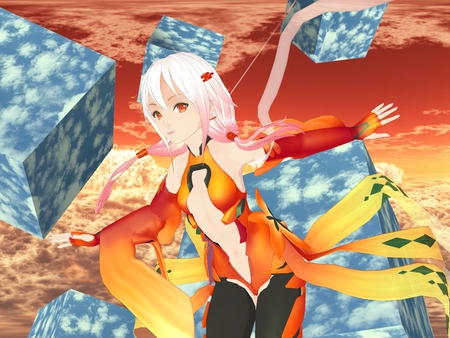 Inori Yuzuriha - guity crown, dice, pink hair, anime, dress