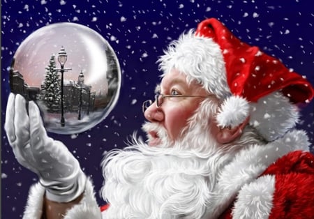 SNOW GLOBE - santa, globe, snow, christmas