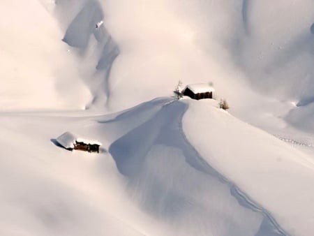 SNOW - winter, nature, cabin, snow