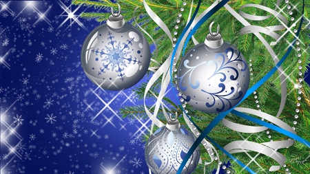 Christmas in Silver and Blue - Collages & Abstract Background ...