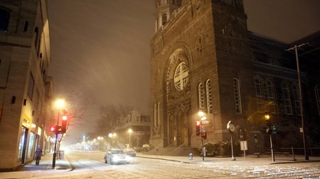 SNOW IN TOWN - winter, nature, town, snow