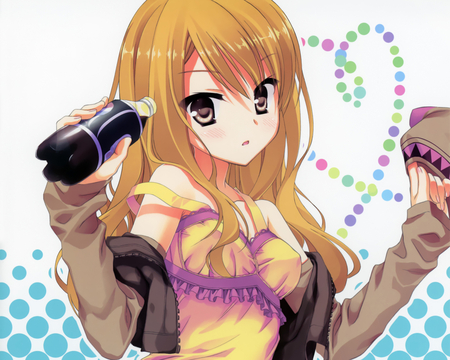 Karina Lyle - idol, karina lyle, anime, cute, pepsi, tiger, orange hair, bunny