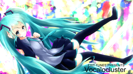 Hatsune Miku - tie, pretty, artistic, twin tail, pink, uniform, nice, program, leggings, thighhighs, beauty, virtual, cg, white, gray, cute, aqua eyes, song, vocaloid, anime, blue, twintail, hatsune miku, music, aqua, stockings, red, art, oufit, idol, anime girl, skirt, beautiful, singer, girl, cool, black, miku, awesome, diva, digital, aqua hair, thigh highs, hatsune, vocaloids