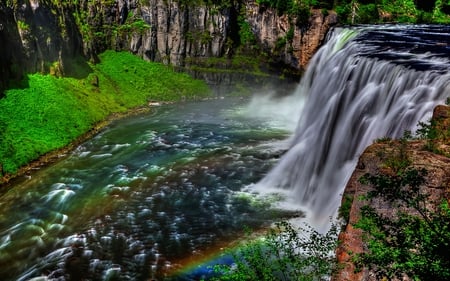 Mesa Falls - cascade, colorful, waterfall, beautiful