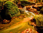 Flow of water between the stones