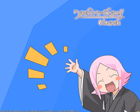 Hi Hi Yachiru - chibi, yachiru, bleach, blue background