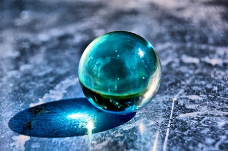 Blue Glass Ball - glass, photography, ball, blue ball, abstract, reflection, blue, beautiful, glass ball