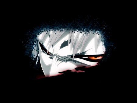 Hollow Eye Alert - black background, parallel, bleach, ichigo, face only, center wallpaper, hollow, eyes only