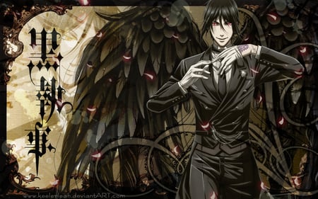 Sebastian the demon - black, butlet, demon, wings