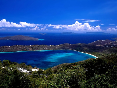 Lake - nture, island, clouds, lake