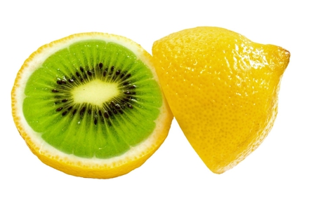 Lemon - Kiwi - lemon, yellow, kiwi, green, funny, fruit