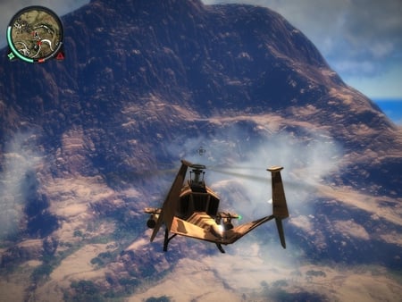 jc2 flying - helicopter, flying, mountains, jc2