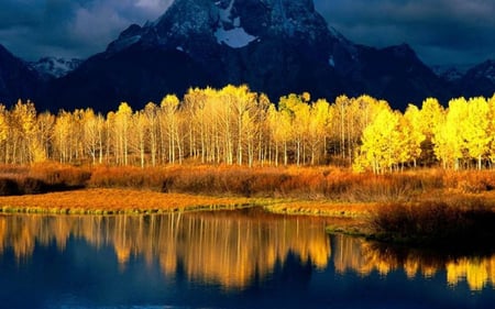 Mountains - trees, nature, otuer, lake, mountains