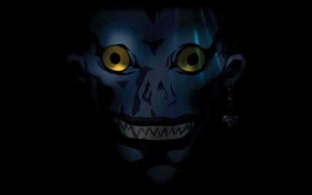 ryuk - blue, shinigami, yelow eyes, black, demon, death noote