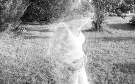 Ghost Wife - woman, female, black and white, transparent, nature, ghost, spirit, monochrome, photoshop, apparition, wife