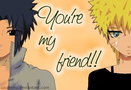 naruto and sasuke - friends, sasuke, forever, naruto