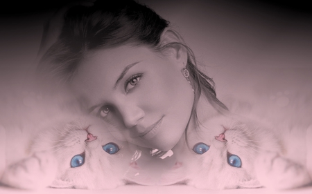 So Soft.    This art is specially made for my most loyal fan. Viviane - woman, dream, fantasy, cat