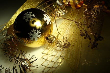 Christmas gold - tinsel, sparkle, pretty, ornament, materials, shiny, stars, festive, christmas, holiday, golden, gold, glitter