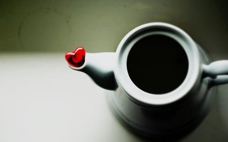 cup of love - beverage, heart, romantic, photography, beauty, love, drink, black, white, red, stilllife