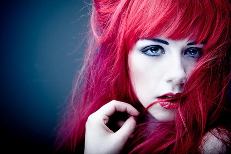 Enter-my-heart - lady, red, eyes, hair, model