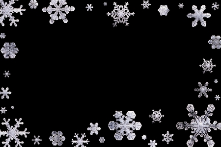 Snowflakes - winter, black and white, snowflake, snowflakes