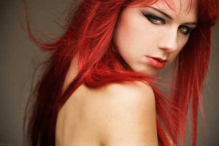 i-am-a-survivor. - lady, red, model, eyes, hair