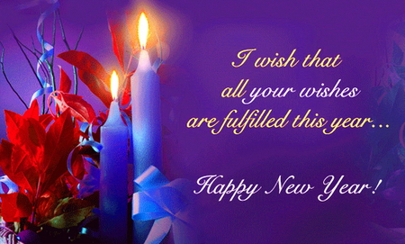 New Year greeting - 2012, blue, new year, red, flames, greeting, gold, candles