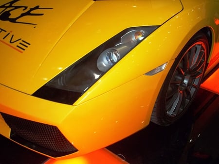 Italian Eyes - cars, headlights, lamborghini, yellow