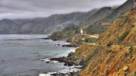 mountain in beach - beach, hills