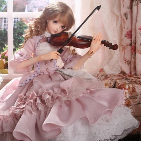 Happy Birthday Gift For Little Princess Gayatri - cute, violin, playing, doll