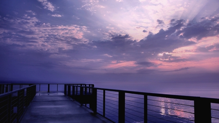 Purple Sky - purple, beautiful, view, sea, sky